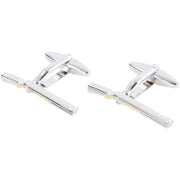 David Van Hagen Two Tone Shotgun Cufflinks - Silver/Gold