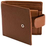 Dents Pebble Grain RFID Stud Bifold Wallet - Cognac