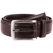 Dents Textured Leather Belt - Brown