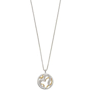 Elements Silver CZ Organic Heart Pendant - Silver/Gold