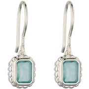 Elements Silver Green Fluorite Drop Earrings - Green/Silver