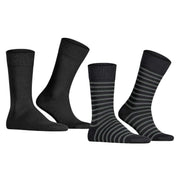 Esprit Fine Stripe 2 Pack Socks - Black