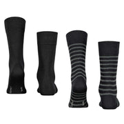 Esprit Fine Stripe 2 Pack Socks - Black