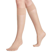 Falke Pure Matt 20 Denier Knee High Stockings - Crystal Cream