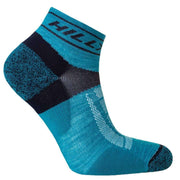 Hilly Trail Quarter Med Socks - Turquoise/Navy