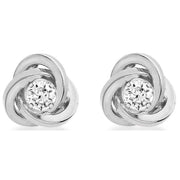 KJ Beckett Cubic Zirconia Knot Stud Earrings - Silver