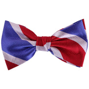 Knightsbridge Neckwear Diagonal Striped Silk Bow Tie - Red/White/Blue