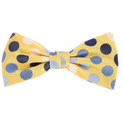 Knightsbridge Neckwear Multi Spot Silk Bow Tie - Yellow/Blue/White