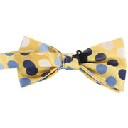 Knightsbridge Neckwear Multi Spot Silk Bow Tie - Yellow/Blue/White