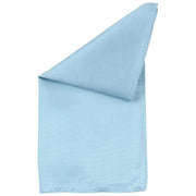 Knightsbridge Neckwear Ribbed Silk Pocket Square - Sky Blue