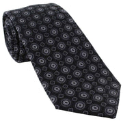 Michelsons of London Irregular Medallion Silk Tie - Black