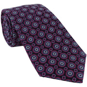 Michelsons of London Irregular Medallion Silk Tie - Magenta