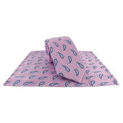 Michelsons of London Large Pine Tie and Pocket Square Set - Pink