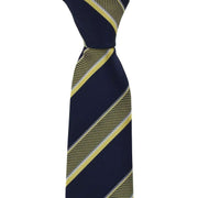 Michelsons of London Large Textured Block Stripe Silk Tie - Yellow