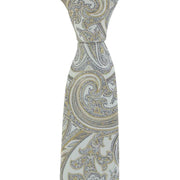 Michelsons of London Luxury Paisley Silk Tie - Taupe