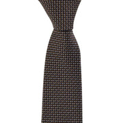 Michelsons of London Micro Geometric Silk Tie - Brown