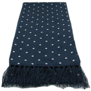 Michelsons of London Polka Dot Narrow Silk Scarf - Navy