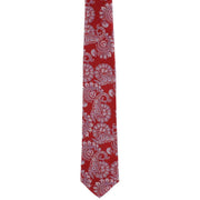 Michelsons of London Rib Paisley Silk Tie - Red