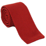 Michelsons of London Silk Knitted Skinny Tie - Red