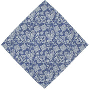Michelsons of London Sprawling Floral Polyester Tie and Pocket Square Set - Blue