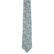 Michelsons of London Sprawling Floral Polyester Tie and Pocket Square Set - Grey