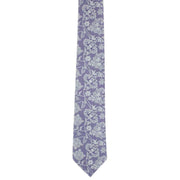 Michelsons of London Sprawling Floral Polyester Tie and Pocket Square Set - Lilac