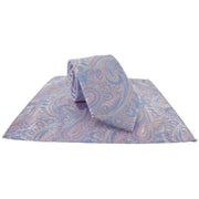 Michelsons of London Summer Paisley Tie and Pocket Square Set - Pink