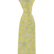 Michelsons of London Textured Floral Silk Tie - Yellow