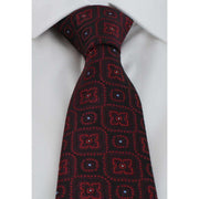 Michelsons of London Traditional Medallion Tie and Pocket Square Set - Red