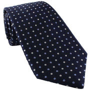 Michelsons of London Triple Spot Silk Tie - Navy/Light Blue