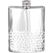 Orton West 6oz Half Hammered Hip Flask - Silver