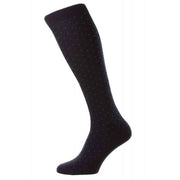 Pantherella Gadsbury Cotton Fil D'Ecosse Over the Calf Socks - Navy