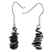 Ti2 Titanium Chaos Small Drop Earrings - Black