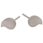 Ti2 Titanium Drop Shape 6mm Stud Earrings - Natural Brushed