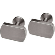 Ti2 Titanium Matte Rectangular Cufflinks - Grey