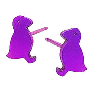 Ti2 Titanium Puffin 9mm Stud Earrings - Purple