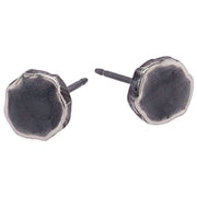 Ti2 Titanium Squashed 7mm Round Stud Earrings - Black