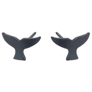 Ti2 Titanium Whale Tail 9mm Stud Earrings - Black