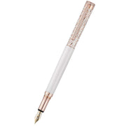 Waldmann Pens Xetra Vienna Lady D Stainless Steel Nib Fountain Pen - White/Rose Gold