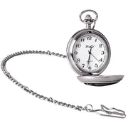 Woodford Masonic Chrome Plated Full Hunter Quartz Pocket Watch - Silver/Gold